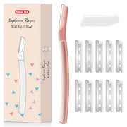 Dermaplane razor for women with 10 replaceable blades, dermaplaning tool for facial peach fuzz, eyebrows, exfoliation, and...