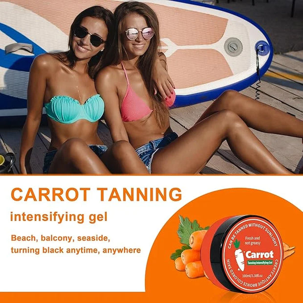 100ml Carrot Tanning Intensifying Gel, 3.38 fl.oz Intensive Tanning Gel, Tanning Bed Lotion Accelerator for Outdoor Sun, W...