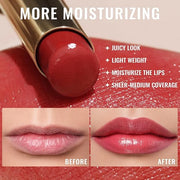 Oulac Moisturizing Shine Lipstick For Women Christmas Set 2PCS, 2 in 1 Tinted Lip Balm for Winter, Hydrated Juicy and Glos...