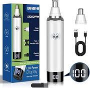 Ear & Nose Hair Trimmer with LED Display for Men Women,Painless USB Rechargeable Eyebrow & Facial & Nose Hair Trimmer Clip...