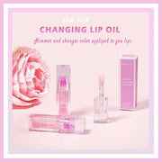 2PCS Magic Color Changing Lip Oil - Big Brush, Long Lasting Shimmery, Warm Change Hydrating Lip Gloss - Product Image