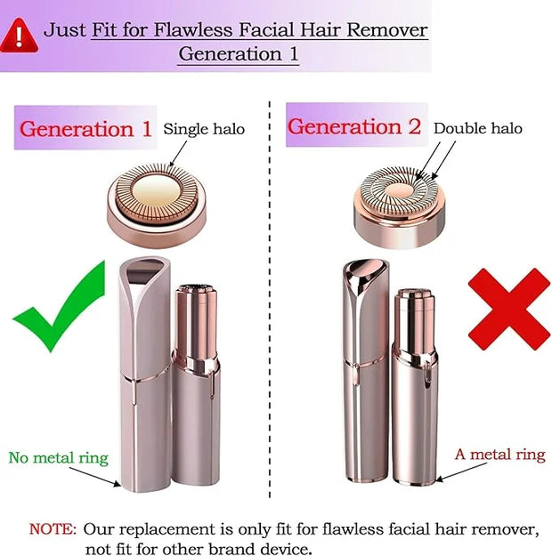 Facial Hair Remover Replacement Heads for Generation 1 Finishing Touch Flawless Facial Hair Removal Tool for Women,18K Gol...