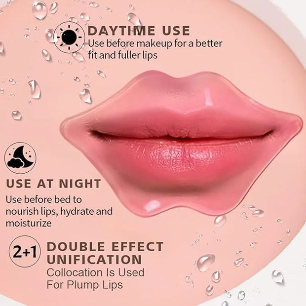 MEICOLY 30 Pads Lip and Eye Mask Sheet Moisturizing Gold Under Eye Mask Gel Crystal Collagen Anti-Aging Eye Patches Dark C...