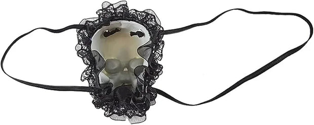 Halloween Punk Skull Eye Mask Dark Gothic Retro Skull Eye Patch Mask Lace Skeleton Single Eye Patch Prom Mask - Product Image