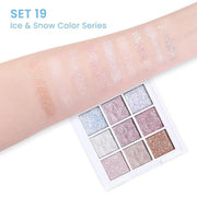 Eye Shadow Palette Makeup,Pink White Purple Glitter Shimmer Sparkle Warm Pastel 9 Colors Eye Shadow Palette,Nude White Cre...