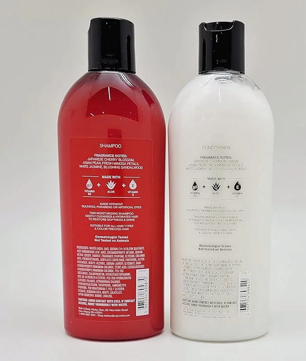 Bath & Body Works - 2 pc Bundle - Japanese Cherry Blossom - Shampoo and Conditioner - 16 FL OZ each - Product Image