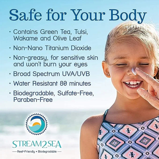 STREAM 2 SEA SPF 20 Mineral Sunscreen Biodegradable and Reef Safe, 1 Fl oz Pack of 3 Travel Size Paraben Free Non Greasy, ...