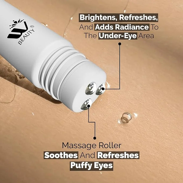 Eye Cream with Metal Roller | Anti-Aging Eye Treatment for Dark Circles, Puffiness & Wrinkles | Hyaluronic Acid, Retinol &...