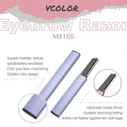Exfoliating Eyebrow Razor Dermaplaning Tool Eyebrow Trimmer with 4 Replacement Blades, Facial Razors for Women Aluminum Al...