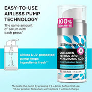 SimplyVital Moisturizer for Neck & Décolleté – With Collagen, Retinol, Peptides & Hyaluronic Acid – Anti-Aging Hydration –...