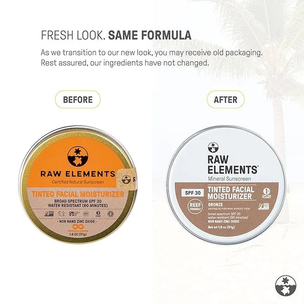 Raw Element Ultra-Moisturizing Tinted Face Cream, Non Toxic Mineral Face Sunscreen, Daily Tinted Moisturizer, Non-Nano Zin...