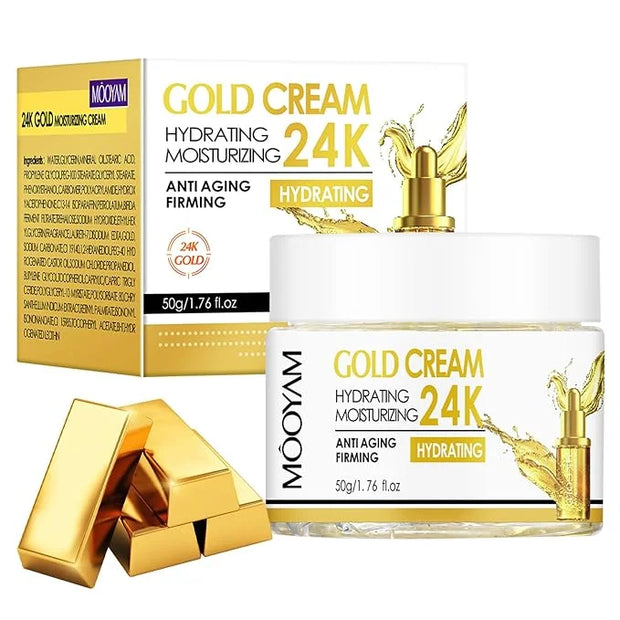 Moisturing Face Cream Skincare for Women,Day Night 24k Gold Facial Cream for Face，Hydration Face Cream for All Skin Types ...
