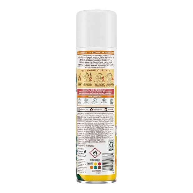 Batiste Dry Shampoo, Tropical Fragrance, Refresh Hair and Absorb Oil Between Washes, Waterless Shampoo for Added Hair Text...