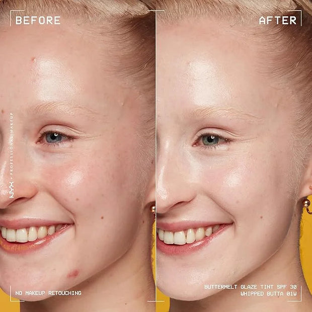 NYX PROFESSIONAL MAKEUP Buttermelt Glaze Soft Glow Skin Tint with SPF 30, Up To 12HR Wear, 01 Whipped Butta - Product Image
