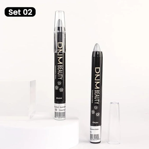 Kaely 2Pcs Cream Eyeshadow Stick Set for Eyes,Dazzling Grey & Silver Shimmer Pen,Eye Brightener Halloween Makeup,sombras p...