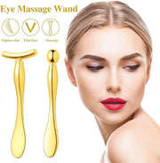 Pimoys 2 Pcs Metal Eye Cream Applicator Face Roller Massager Tool,Eye Massage Wand Stick Girls Women Facial Massager for R...