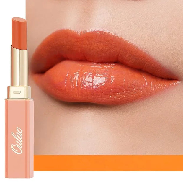 Oulac Orange Lipstick - Moisturizing Lip Stick Glossy Tinted Lip Balm, Sheer Shine Juicy Finish, Lightweight and Hydrating...