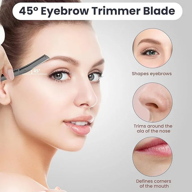 Dermaplaning Tool for Face, Dermaplane Razor for Peach Fuzz with Metal Grip, Professional Eyebrow Razor for Women, Facial ...
