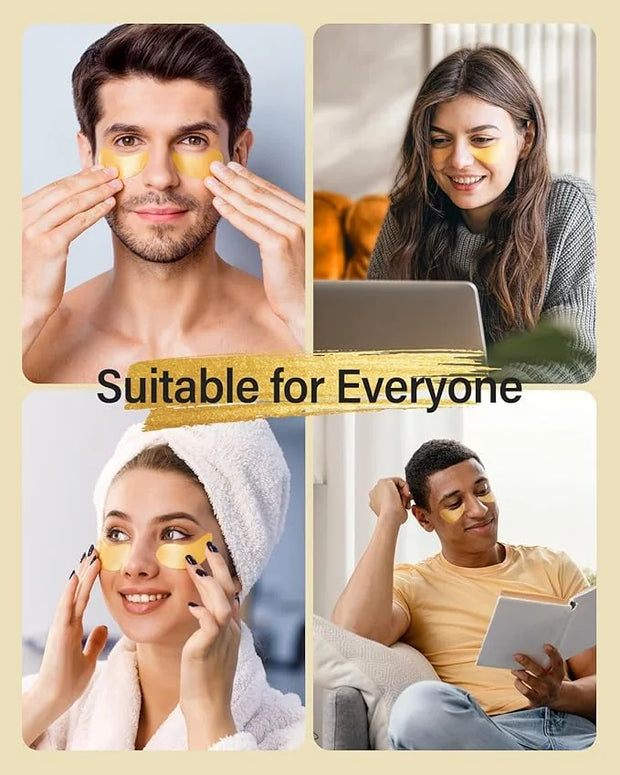 Komoko 30-Pairs 24K Gold Under Eye Patches, Skin Care, Golden Under Eye Mask Anti-Aging Collagen & Amino Acid, Eye Mask fo...