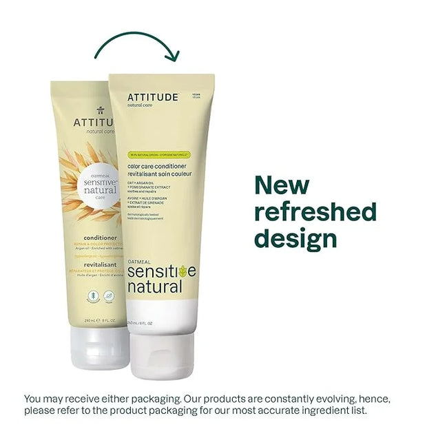 ATTITUDE Hair Conditioner for Sensitive Dry Scalp, Soothing Oat, Protects Color, Naturally Derived Ingredients, Dermatolog...