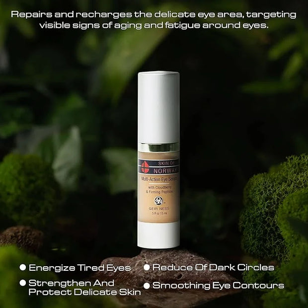 Geir Ness Skin of Norway Multi-Action Eye Serum - Cloudberry & Firming Peptides - Illuminate Dark Circles - For Tired and ...