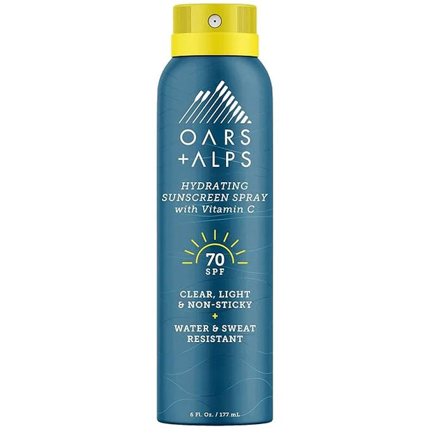 Oars + Alps Sunscreen Spray for Face & Body, SPF 70 Spray Sunscreen Infused with Vitamin C & Antioxidants, No White Residu...