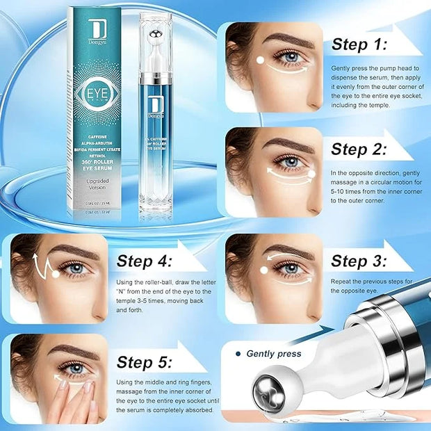 Dongyu Caffeine Eye Cream for Dark Circles: Under Eye Serum for Puffiness Bags Daily Care before Dates Parties Women Men -...
