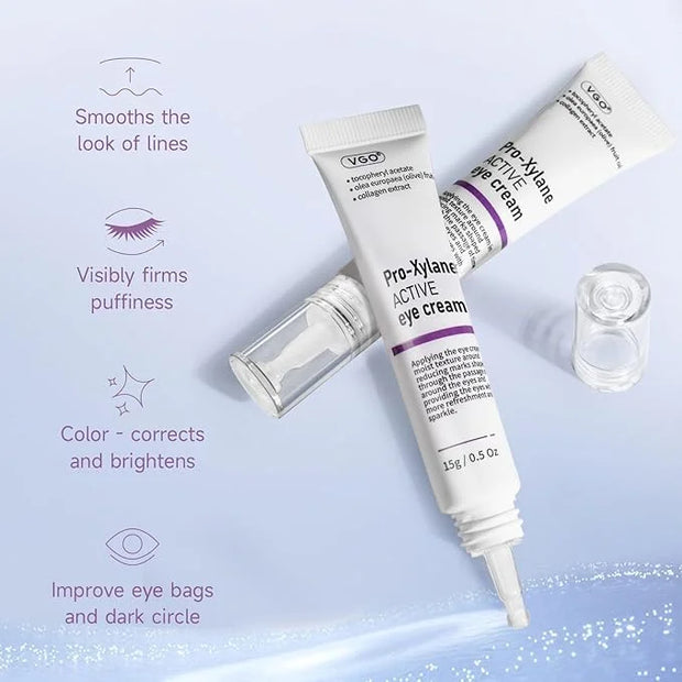 VGO Eye Cream 2% Pro-Xylane Eye Repair Cream for Dark Circles & Puffiness Under Eyes, Pro Xylane + 6D Hyaluronic Acid to F...