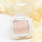 Kaely Pressed Single Eyeshadow Makeup, Pearl White Glitter Highly Pigmented Monochrome Eye Shadow Palette, Waterproof Neut...