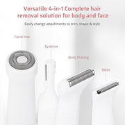 4-in1 Facial Hair Removal for Women, Painless Electric Face Shaver, USB Rechargeable, Ease of Use, Portable - Product Image