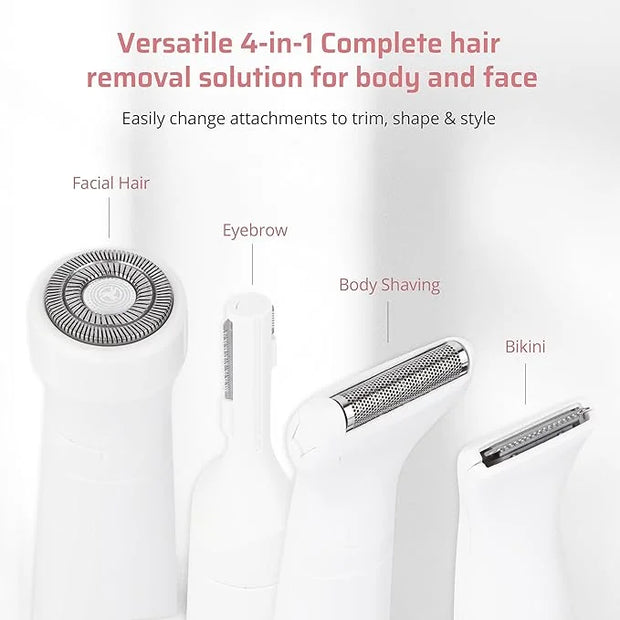 4-in1 Facial Hair Removal for Women, Painless Electric Face Shaver, USB Rechargeable, Ease of Use, Portable - Product Image