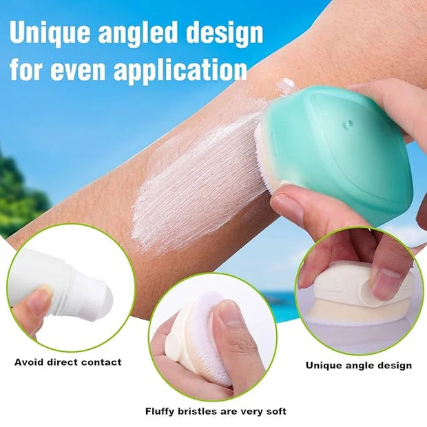 Mity rain Sunscreen Applicator for Kids, 3PCS Sunscreen Roller Bottle and Sunblock Buddy Brush Set, Buddies Sunscreen Appl...