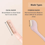 Facial Hair Removal Combo with Face Razor + Eyebrow Razor | Painless & Precision Face Hair Removal | for Eyebrows, Upper L...