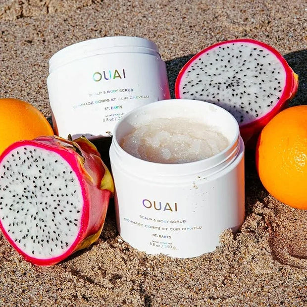 OUAI Scalp & Body Scrub, St. Barts - Exfoliating Body Scrub with Sugar & Coconut Oil Blend for Smooth, Moisturized Skin - ...