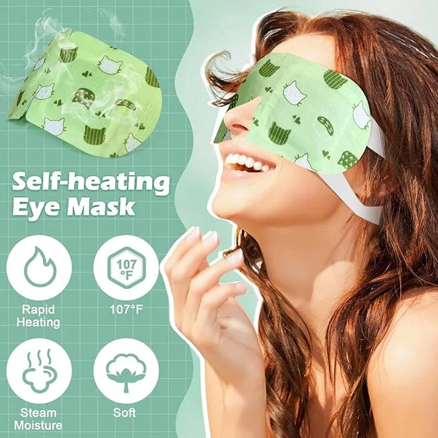 48 Pack Steam Eye Mask Disposable Self Heating Warm Compress for Dry Eyes, Unscented Lavender Rose Scented for Women Men S...