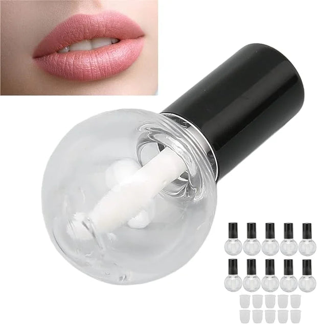 10Pcs 5ml Empty Lip Gloss Tubes Containers Cute Ball Type Plastic Refillable DIY Lip Gloss Bottle, Reusable Empty Bottle T...