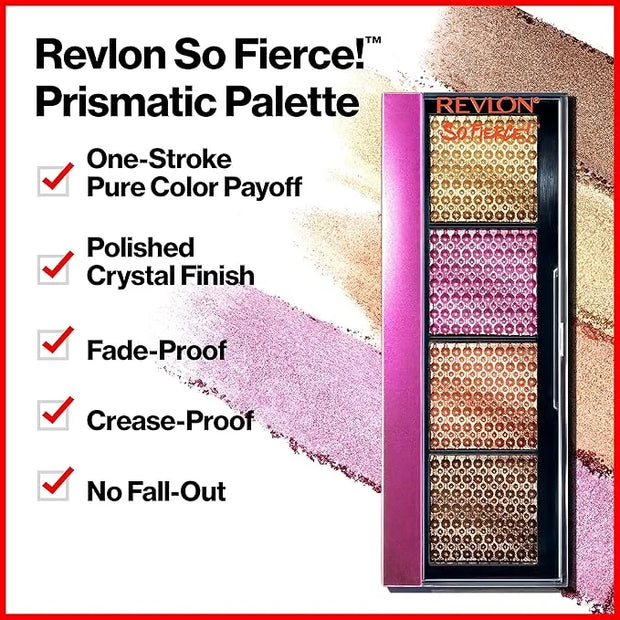 Revlon So Fierce Prismatic Eyeshadow Palette, Eye Makeup, Ultra Creamy Pigmented in Blendable Matte & Pearl Finishes, 966 ...