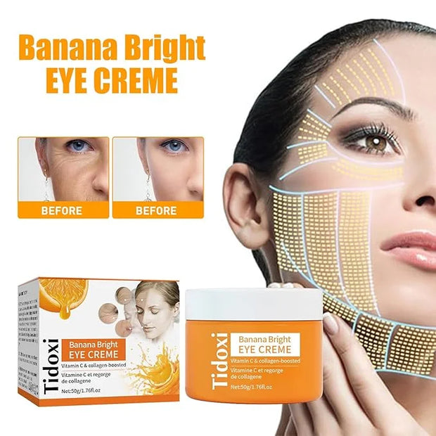 Banana Bright Eye Cream,Retinol Eye Cream for Dark Circles and Puffiness, Anti Aging Eye Cream with Hyaluronic Acid and Co...