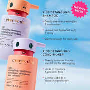 Evereden Kids Haircare Set: Hair Detangling Shampoo & Conditioner for Children Ages 3+, Plant Protein Peptides & Argan Oil...