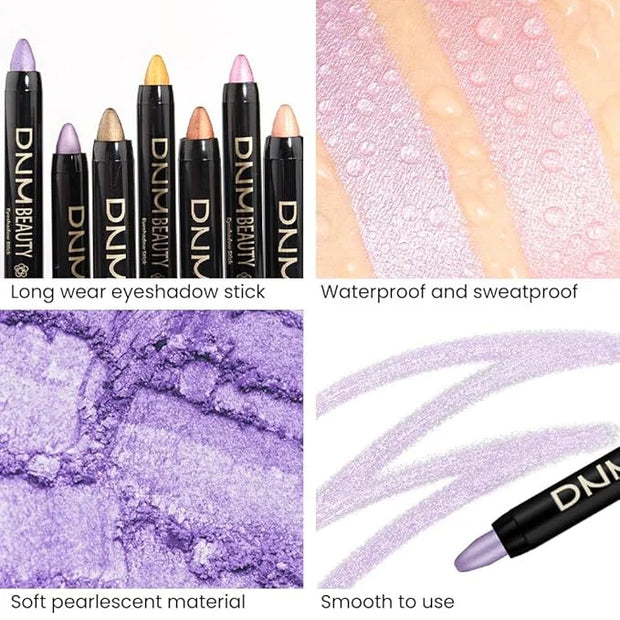 Kaely 4Pcs Cream Eyeshadow Stick Set for Eyes,Pink Light Purple Vioiet Mocha Beige,Eye Brightener Shimmer Makeup Pen,Water...