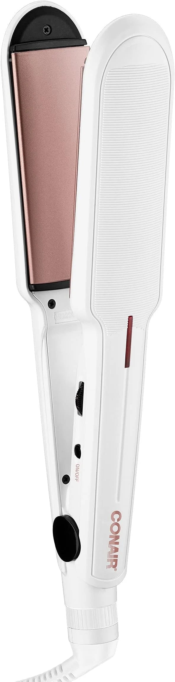 Conair Double Ceramic Flat Iron, 1 1/2-inch , White - Product Image