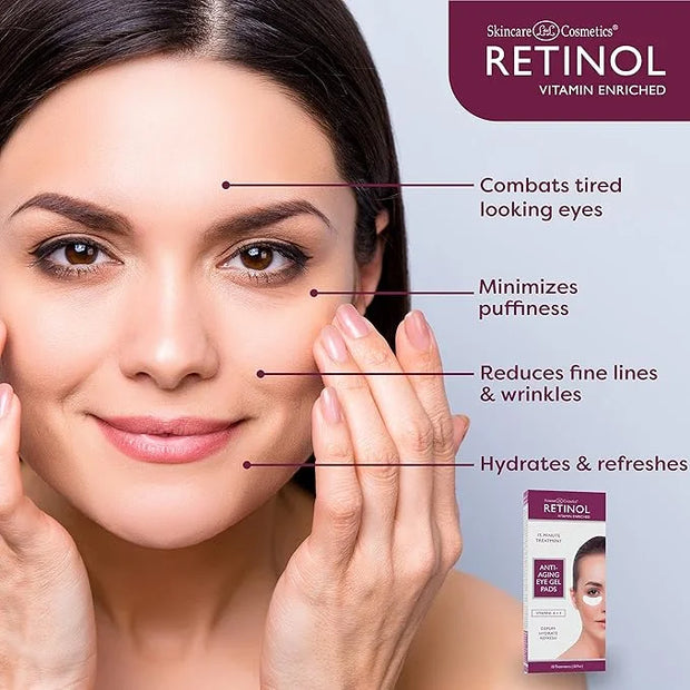 Retinol Anti-Aging Eye Gel Pads – The Original Retinol Instant De-Puff Treatment – Soothing Vitamin A Eye Gel Pads Reduce ...