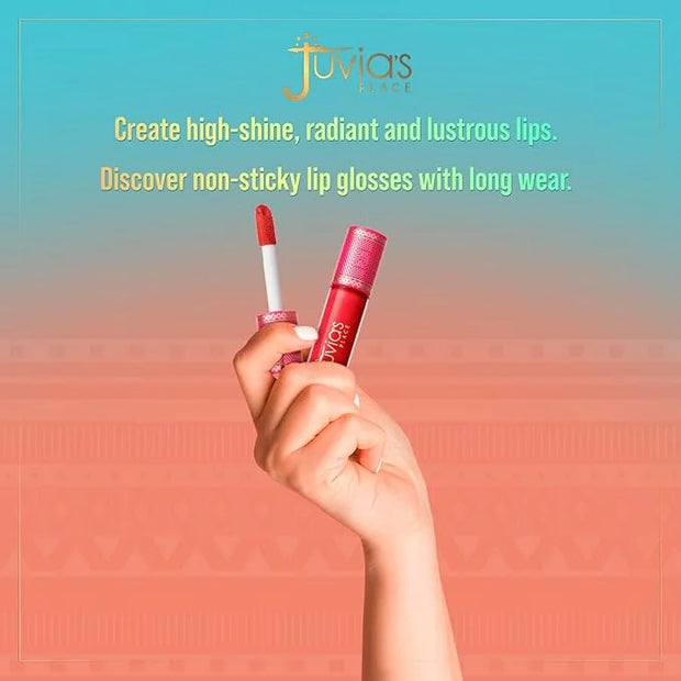 Juvia's Place, Lip Gloss Reflect Cherry Love, Red The Reds & Berries,Long Lasting Hydrating, Rich, Bright, 16 oz. - Produc...