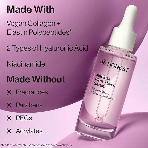 Honest Beauty Ageless Firm and Even Serum | Powered by Vegan Collagen and Elastin Polypeptides | Firmer-Looking Skin and E...