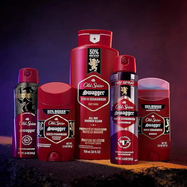 Old Spice Aluminum Free Deodorant for Men, 24/7 Odor Protection, 24/7 Freshness & Lasting Scent, Swagger with Cedarwood Sc...