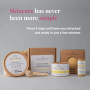 J&L Naturals Simple Skin Regimen Kit With Cleansing Bar, Face Salve, Konjac Sponge, Lip Balm | For Oily, Dry, Mature, and ...
