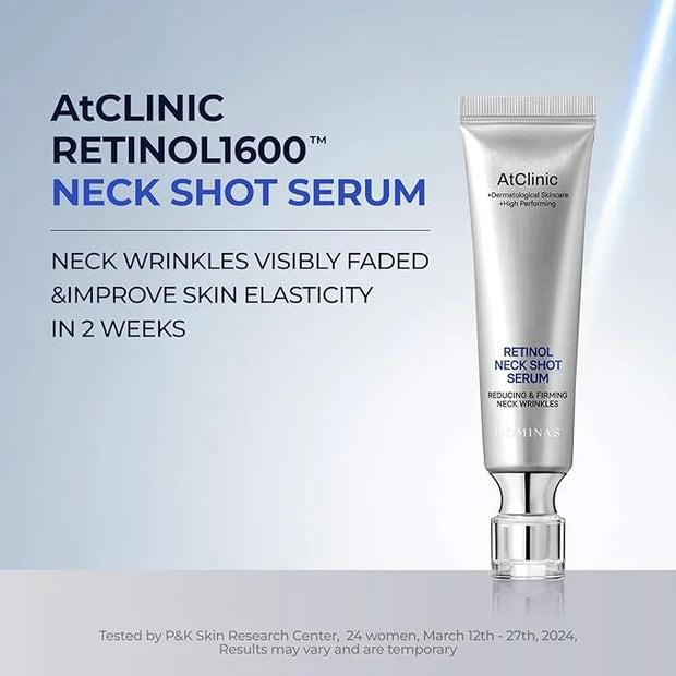 Atclinic Neck Firming Serum with Retinol & 5-Peptides – Reduce Wrinkles & Tech Neck Lines in 2 Weeks | Lightweight, Korean...