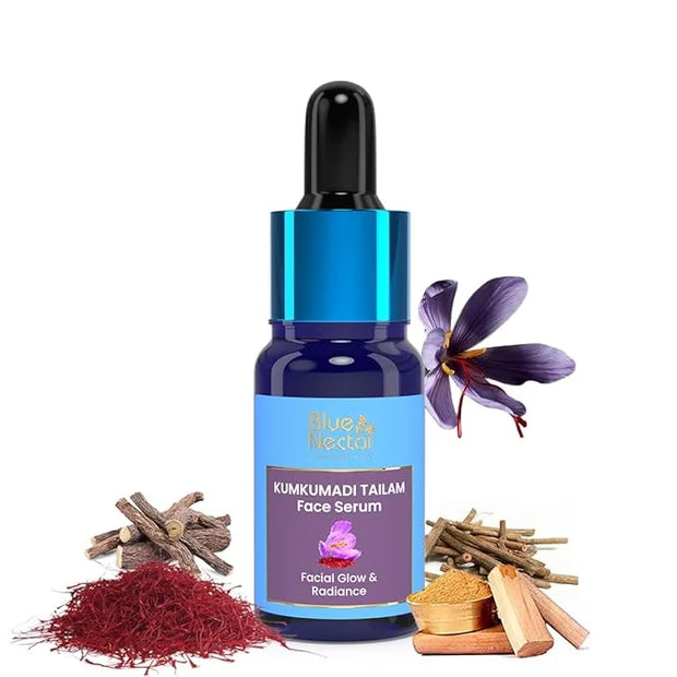 Blue Nectar Saffron & Manjish Face Oil - Original Kumkumadi Oil for Face | Ancient Glow Serum Face Moisturizer for Glowing...