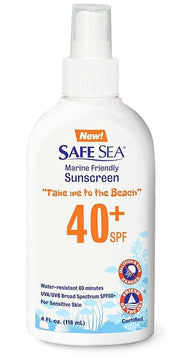 Safe Sea Jellyfish Sting-Blocking Sunscreen, SPF 40+ Spray 4 Fl oz, Waterproof, Biodegradable, Coral Reef-Safe – Body and ...