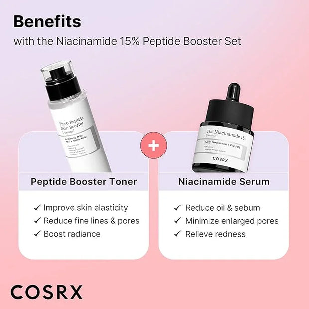 COSRX Niacinamide 15% Peptide Booster Set - Amazon Exclusive - Korean Skin Care Set, Gift Sets, Niacinamide Serum, Face Se...